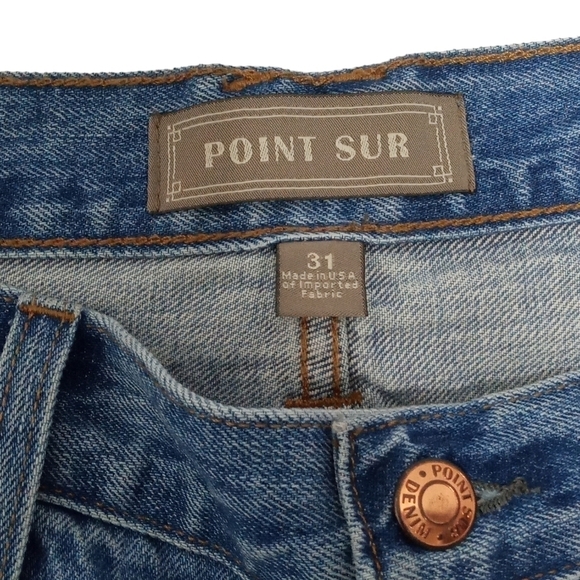 Point Sur Women’s Distressed Straight Leg High Rise Blue Casual Denim Sz 31 - Picture 4 of 10